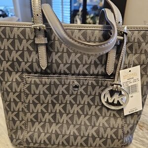 Michael Kors Silver Monogram Tote